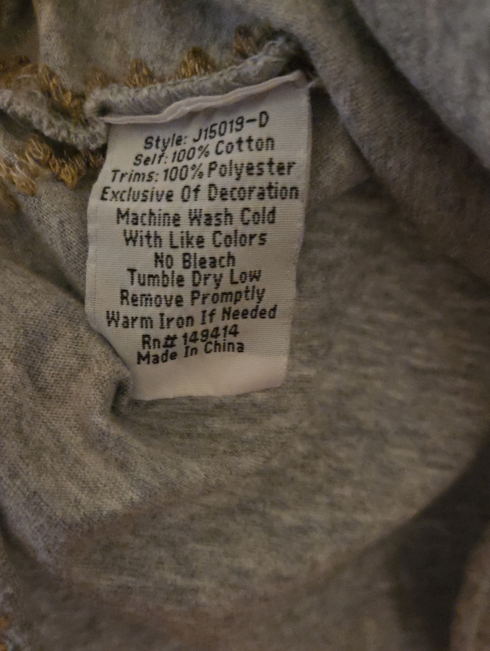 Johnny Was Grey Short Sleeved Tunic XL - Picture 8 of 8